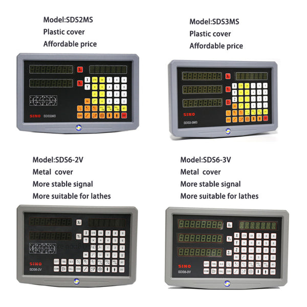 Sino 2 Axis 3 Axis  SDS6-2V SDS6-3V Metal Cover Digital Readout Display SDS2MS SDS3MS Indicator